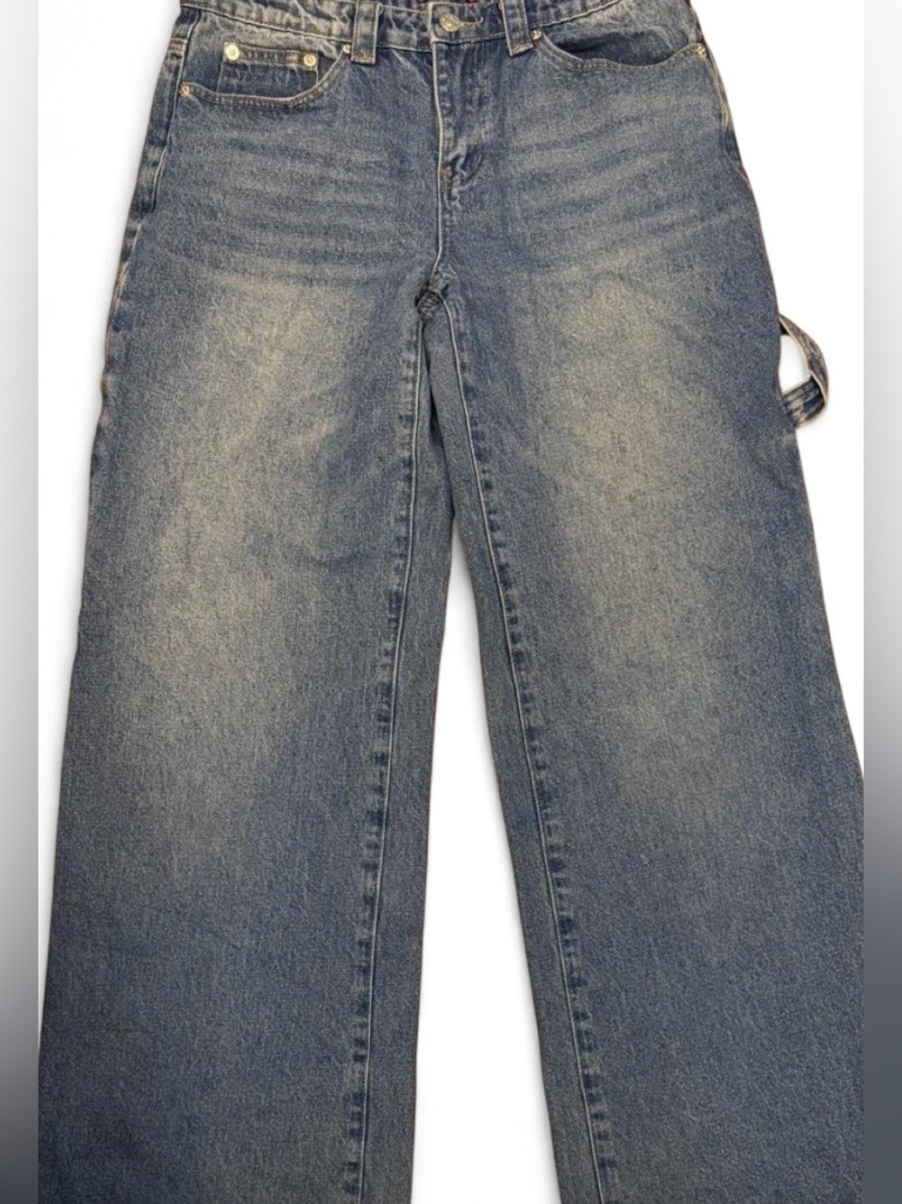 Edikted Wide Leg Vintage Blue Denim Jeans